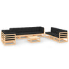 alt="10 Piece Garden Lounge Set with Cushions Solid Pinewood"
