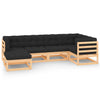 alt="6 Piece Garden Lounge Set with Cushions Solid Pinewood"