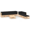 alt="8 Piece Garden Lounge Set with Cushions Solid Pinewood"