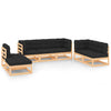 alt="7 Piece Garden Lounge Set with Cushions Solid Pinewood"