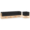 alt="5 Piece Garden Lounge Set with Cushions Solid Pinewood"