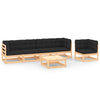 alt="6 Piece Garden Lounge Set with Cushions Solid Pinewood"