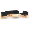 alt="7 Piece Garden Lounge Set with Cushions Solid Pinewood"