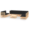alt="9 Piece Garden Lounge Set with Cushions Solid Pinewood"