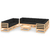alt="10 Piece Garden Lounge Set with Cushions Solid Pinewood"