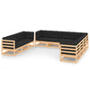 alt="10 Piece Garden Lounge Set with Cushions Solid Pinewood"