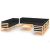 alt="11 Piece Garden Lounge Set with Cushions Solid Pinewood"