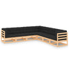 alt="7 Piece Garden Lounge Set with Cushions Solid Pinewood"