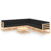 alt="8 Piece Garden Lounge Set with Cushions Solid Pinewood"