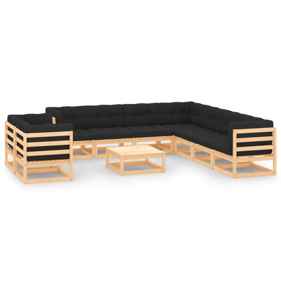alt="10 Piece Garden Lounge Set with Anthracite Cushions Pinewood"