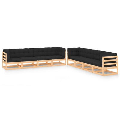 alt="8 Piece Garden Lounge Set with Anthracite Cushions Pinewood"