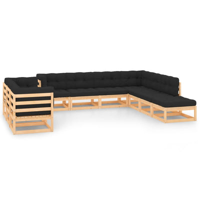 alt="10 Piece Garden Lounge Set with Anthracite Cushions Pinewood"