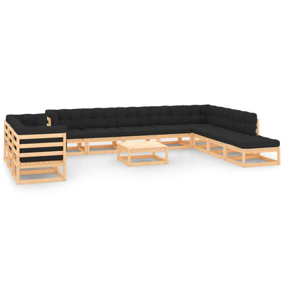 alt="12 Piece Garden Lounge Set with Anthracite Cushions Pinewood"