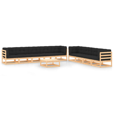 alt="10 Piece Garden Lounge Set with Anthracite Cushions Pinewood"