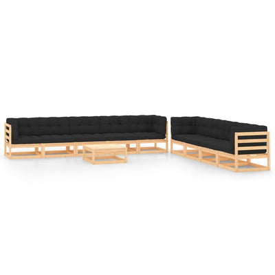 alt="10 Piece Garden Lounge Set with Anthracite Cushions Pinewood"