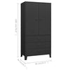 Industrial Wardrobe Black 90x50x180 cm Metal