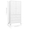 Industrial Wardrobe White 90x50x180 cm Metal