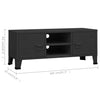 Industrial TV Cabinet Black 105x35x42 cm Metal