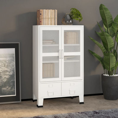 Industrial Storage Cabinet White 70x40x115 cm Metal