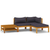 4 Piece Garden Lounge Set with Cushion Solid Acacia Wood