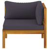 4 Piece Garden Lounge Set with Cushion Solid Acacia Wood