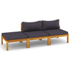 3 Piece Garden Lounge Set with Cushion Solid Acacia Wood