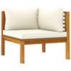 4 Piece Garden Lounge Set with Cream Cushion Solid Acacia Wood
