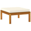 4 Piece Garden Lounge Set with Cream Cushion Solid Acacia Wood