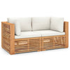 Garden 2-Seater Sofa with Cushions Solid Teak Wood