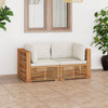 alt="Garden 2-Seater Sofa with Cushions Solid Teak Wood"