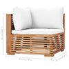 Garden 3-Seater Sofa with Cushions Solid Teak Wood
