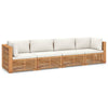 Garden 4-Seater Sofa with Cushions Solid Teak Wood