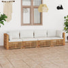 alt="Garden 4-Seater Sofa with Cushions Solid Teak Wood"