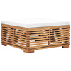 3 Piece Garden Lounge Set with Cream Cushion Solid Teak Wood