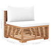 3 Piece Garden Lounge Set with Cream Cushion Solid Teak Wood