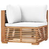 3 Piece Garden Lounge Set with Cream Cushion Solid Teak Wood