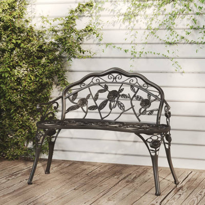 alt="Garden Bench 99 cm Cast Aluminium Black"
