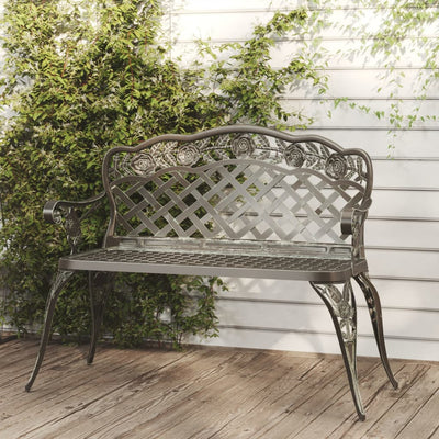 alt="Garden Bench 108 cm Cast Aluminium Green"