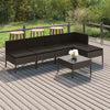 alt="6 Piece Garden Lounge Set with Cushions Poly Rattan Grey""