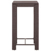 5 Piece Garden Bar Set with Cushions Poly Rattan Brown
