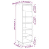 Shoe Cabinet White 34x30x105 cm Solid Wood Pine
