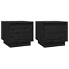 Bedside Cabinets 2 pcs Black 35x34x32 cm Solid Wood Pine
