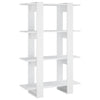 Book Cabinet/Room Divider High Gloss White 80x30x123.5 cm