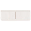 TV Cabinet White 110x34x40 cm Solid Wood Pine